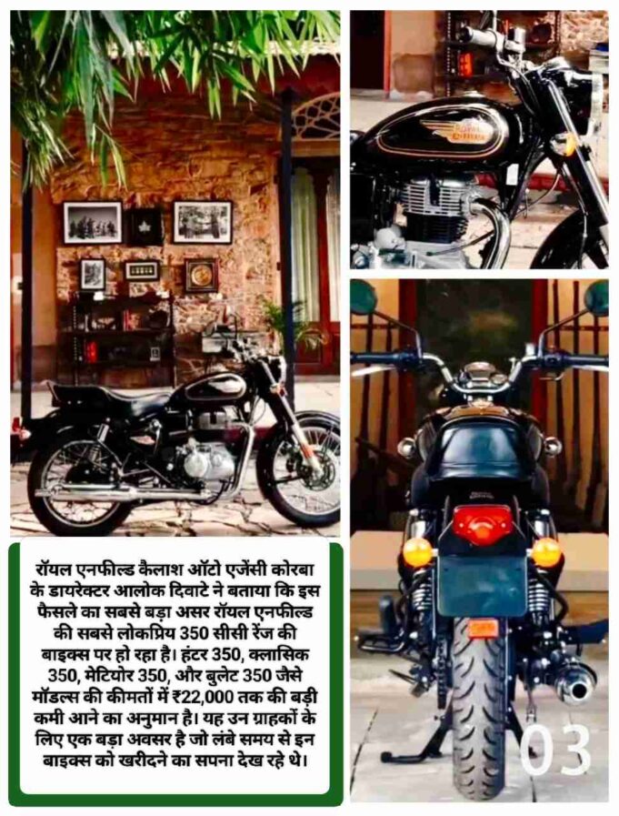 त्योहारों के बीच GST में छूट का उपहार, अपने सपनों की बुलेट घर ले जाने रॉयल एनफील्ड कैलाश ऑटो एजेंसी में जुट रही ग्राहकों की कतार