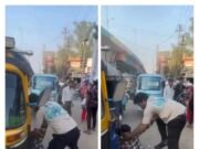 सरेराह भिड़ गए ऑटो चालक और उसमें सवार युवक, जमकर की मारपीट, महाराणा चौक का मामला