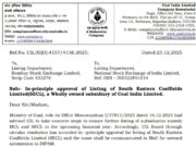 CIL के बोर्ड ऑफ डायरेक्टर्स ने सैद्धांतिक रूप से प्रदान की SECL और MCL को लिस्ट करने की स्वीकृति, शेयरों में दिखा असर