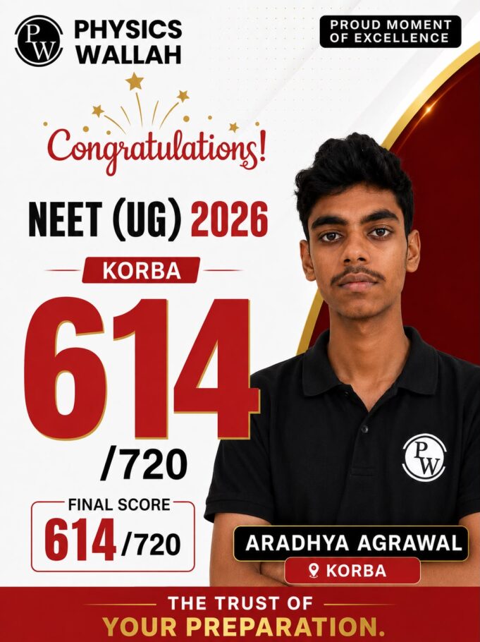 NEET-2026 में Physics Wallah विद्यापीठ पाठशाला का ऐतिहासिक प्रदर्शन, जिला टॉपर सहित 10 विद्यार्थियों के सरकारी मेडिकल कॉलेज में प्रवेश की प्रबल संभावना